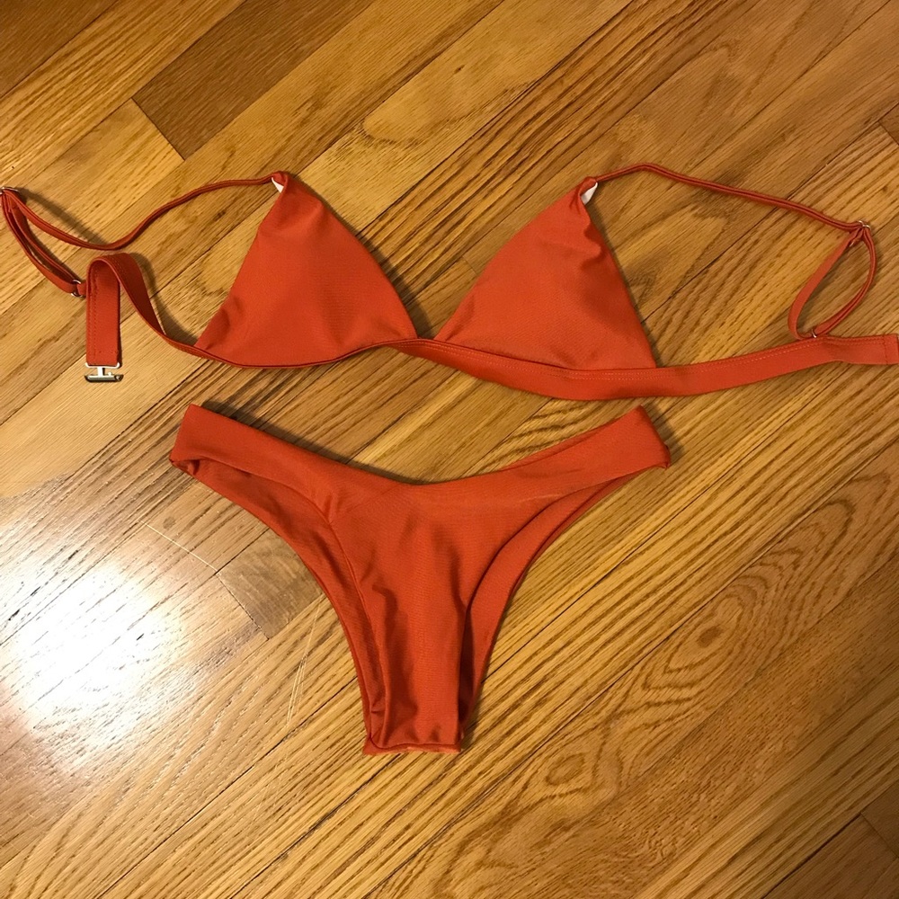 Red Brown Cheeky Bikini